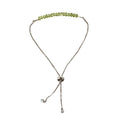 Peridot Bracelet Rondelle Beads with Adjustable Chain (August)
