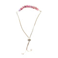 Pink Tourmaline Bracelet Faceted Round Beads with Adjustable Chain (October)