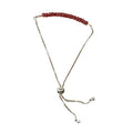 Ruby Bracelet Faceted Rondelle Beads with Adjustable Chain (July)
