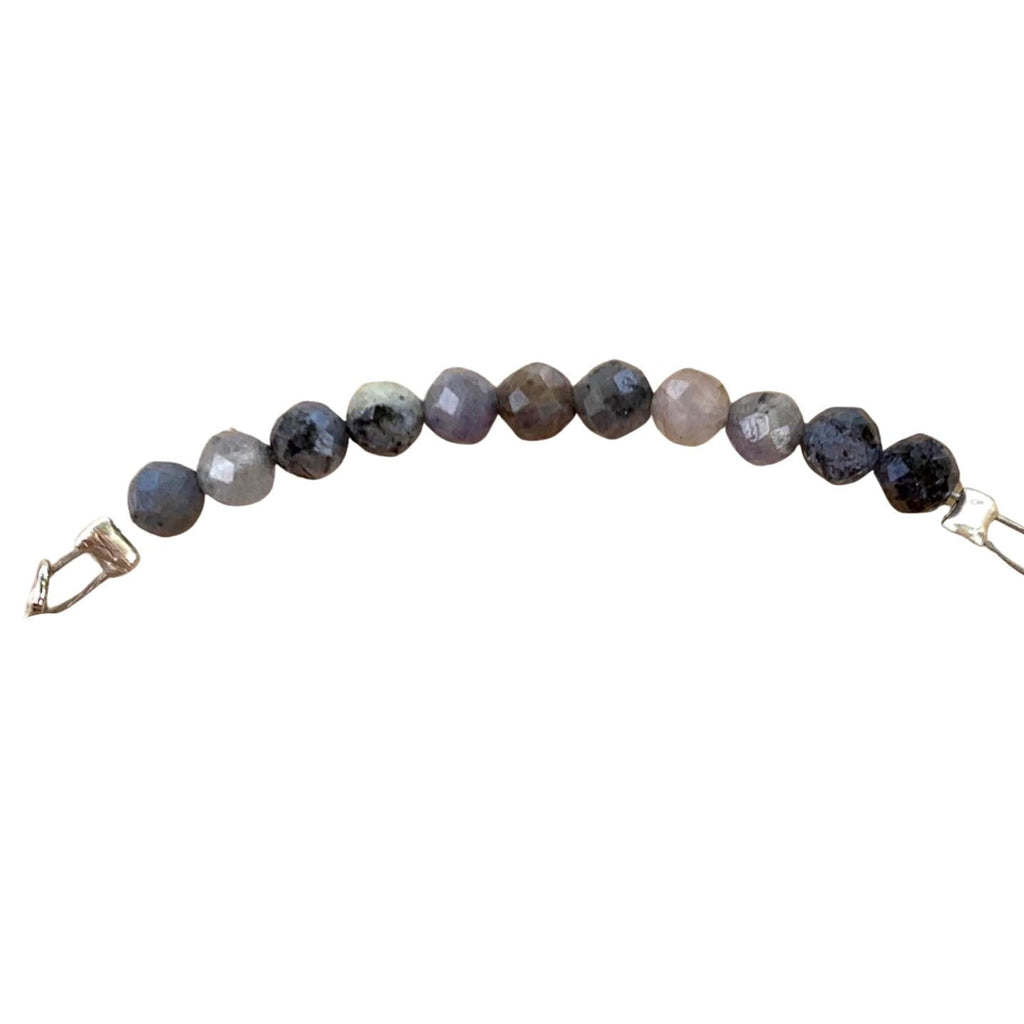 Sapphire Bracelet Faceted Round Beads with Adjustable Chain (September)