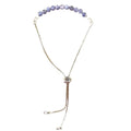 Tanzanite Bracelet Faceted Round Beads with Adjustable Chain (December)