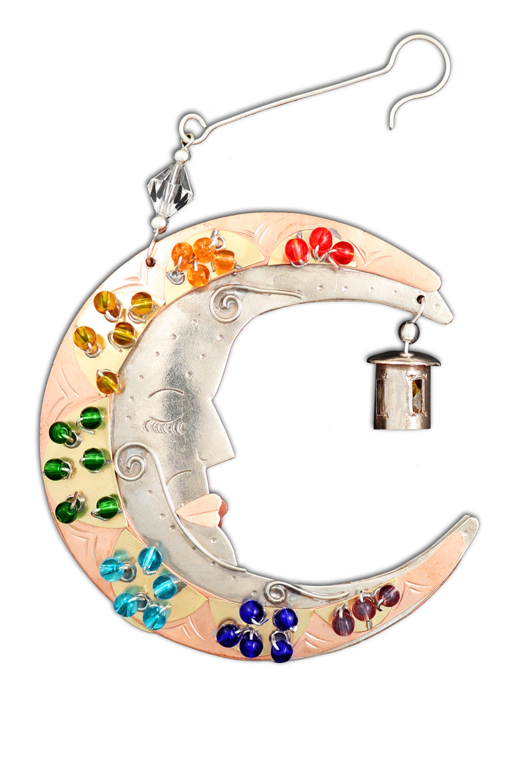 Rainbow Moon - Metal Ornament