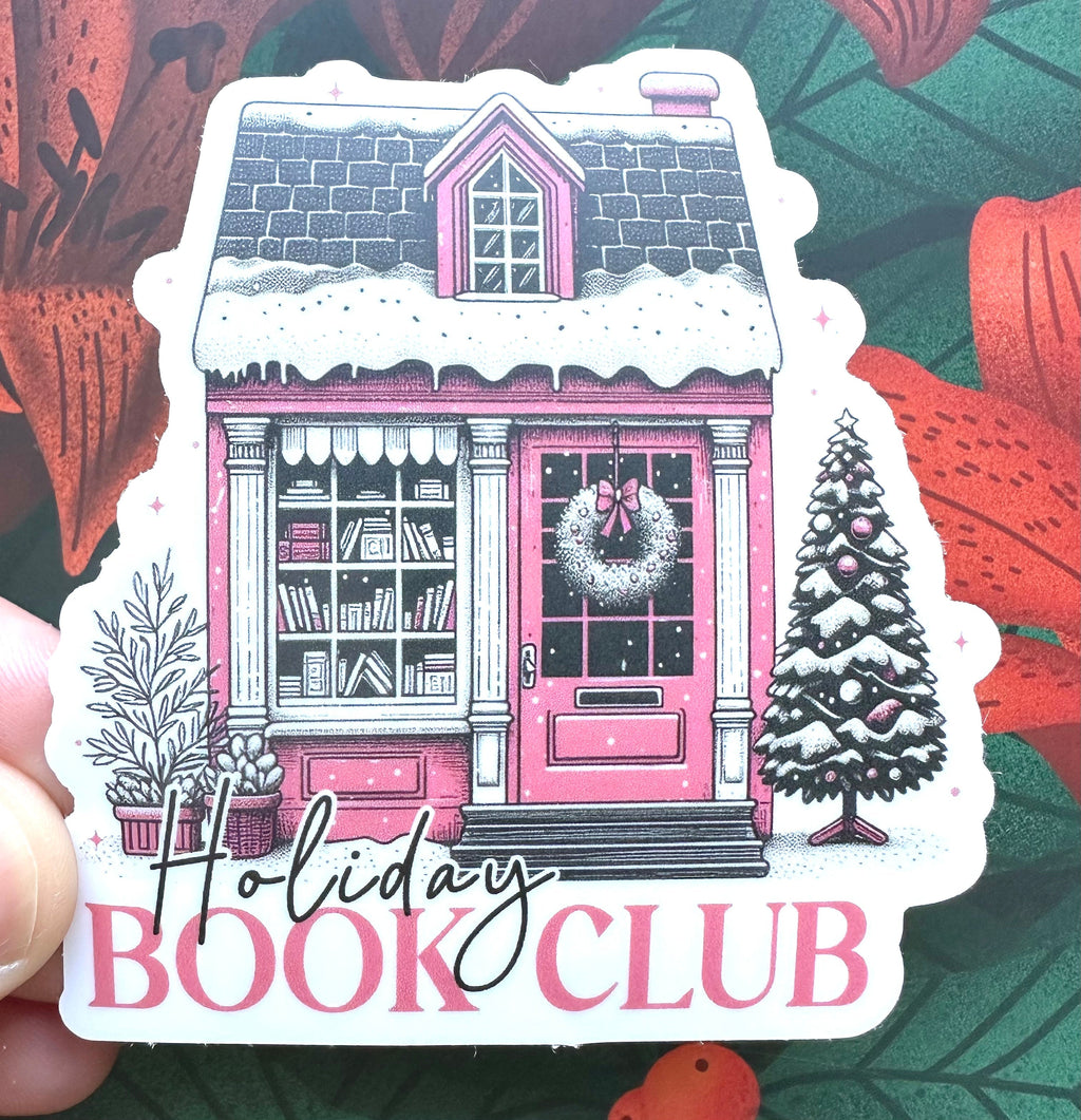 Holiday Book Club Sticker, 2.8" x 3.0"