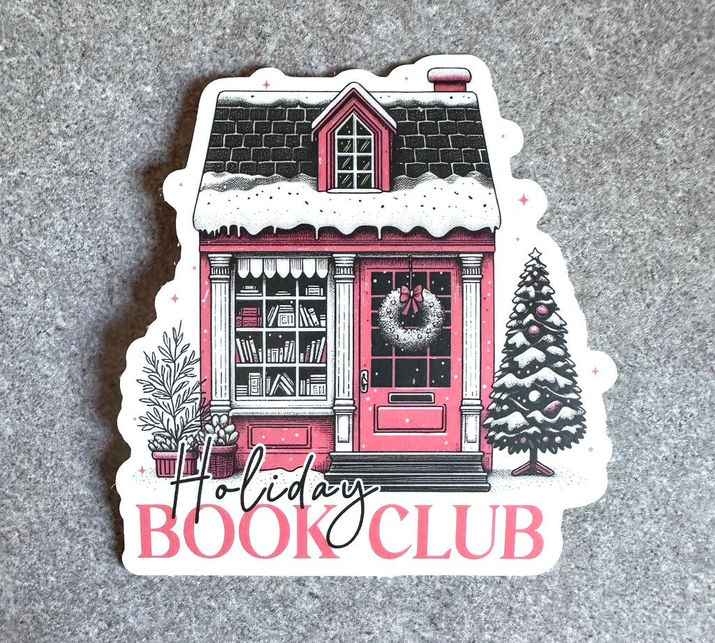 Holiday Book Club Sticker, 2.8" x 3.0"