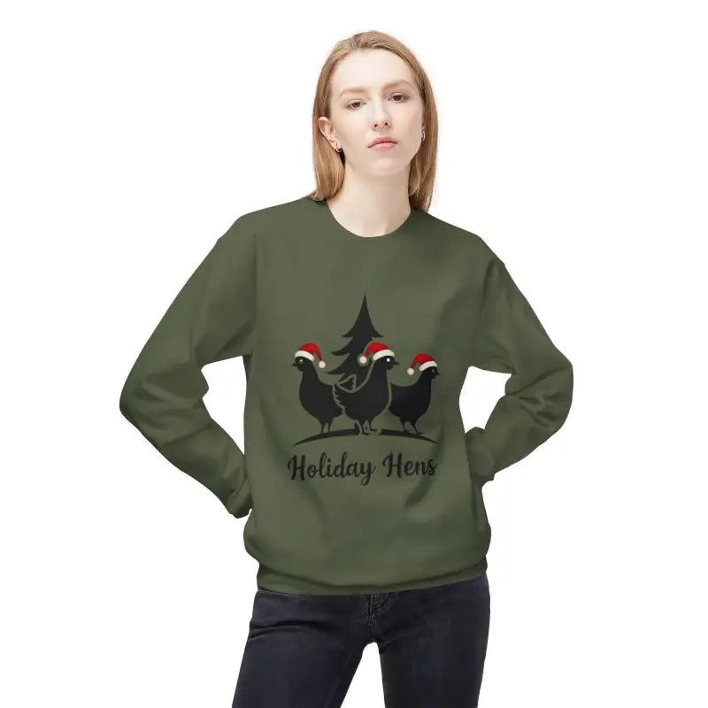 Ocean State Styles Sweater Fleece Holiday Hens Design