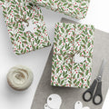Holly Leaves and Berries Matte Wrapping Paper Roll