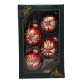 Krebs Value Glass Ornament 4 pack - Floral Burst