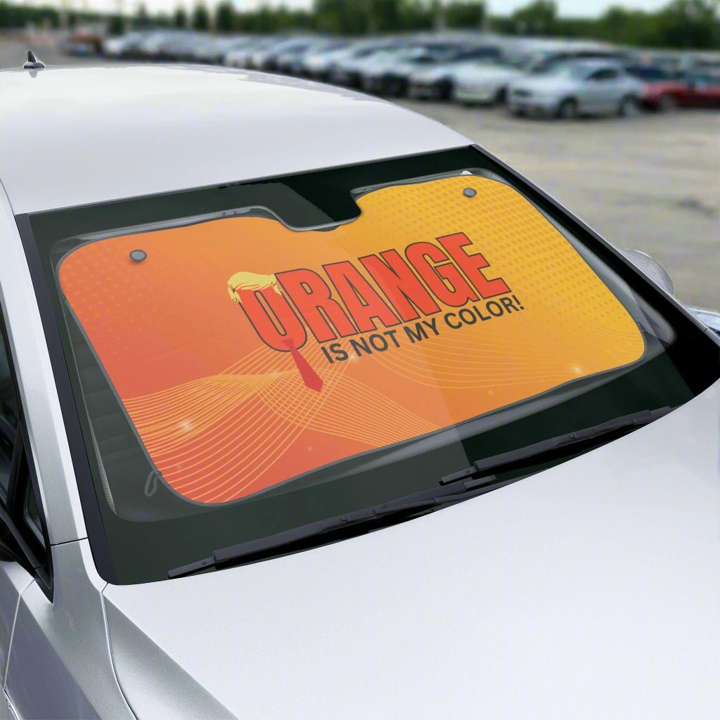 Humorous Car Sun Shades - 'Orange is Not My Color!'