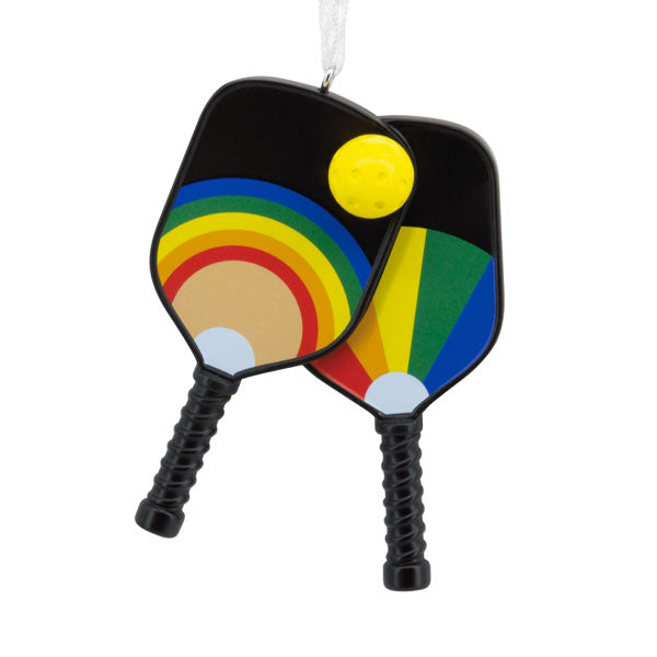 Pickleball Rainbow Paddles Ornament