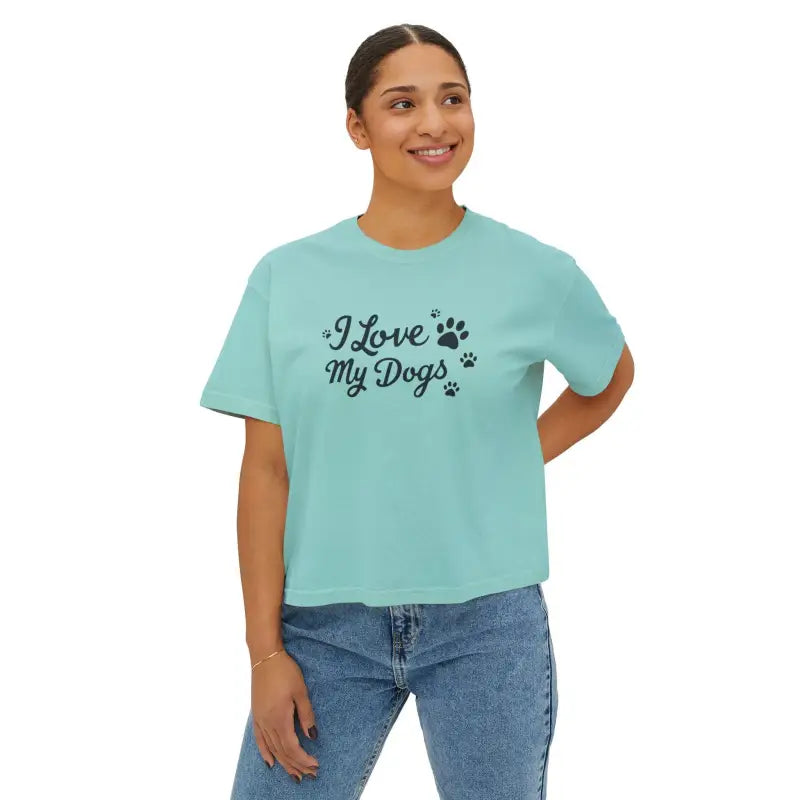 Ocean State Styles T Shirt I Love My Dogs Boxy Tee Women
