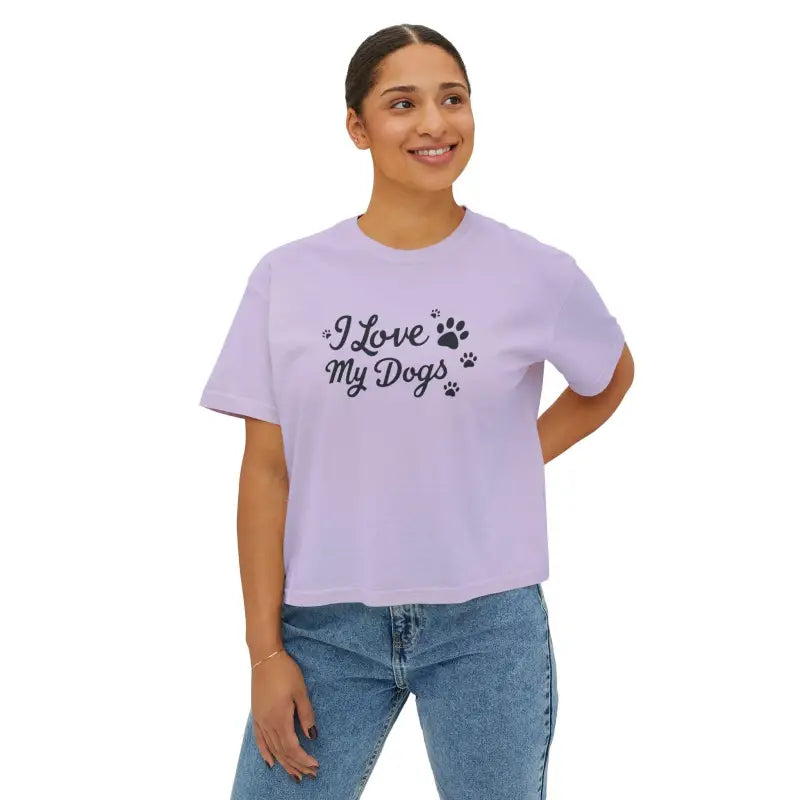 Ocean State Styles T Shirt I Love My Dogs Boxy Tee Women