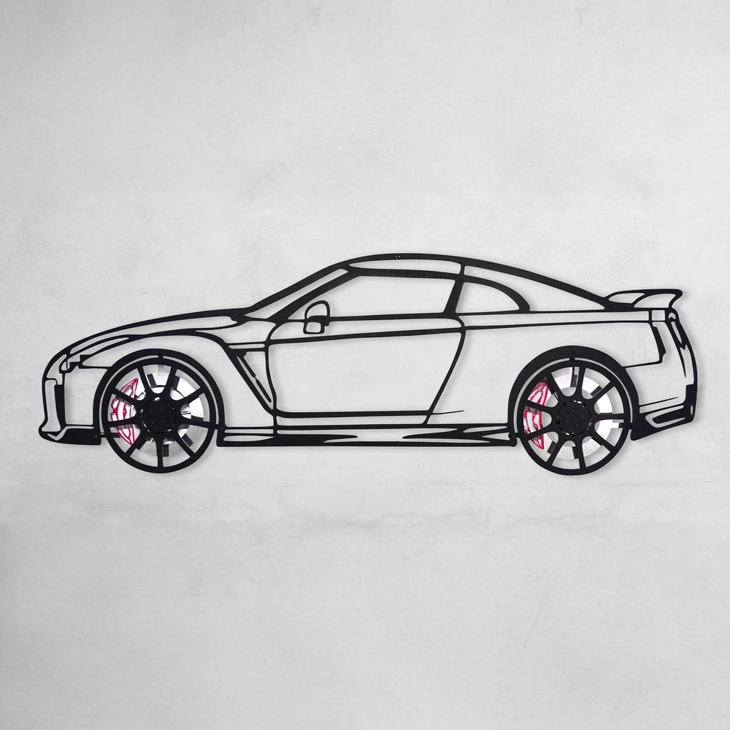 Custom Car Metal Wall Art with Spinning Wheels, Personalized Car Design, Custom Auto Gift for Men, Garage Decor, Your Car Line Art-KAFMEKA048