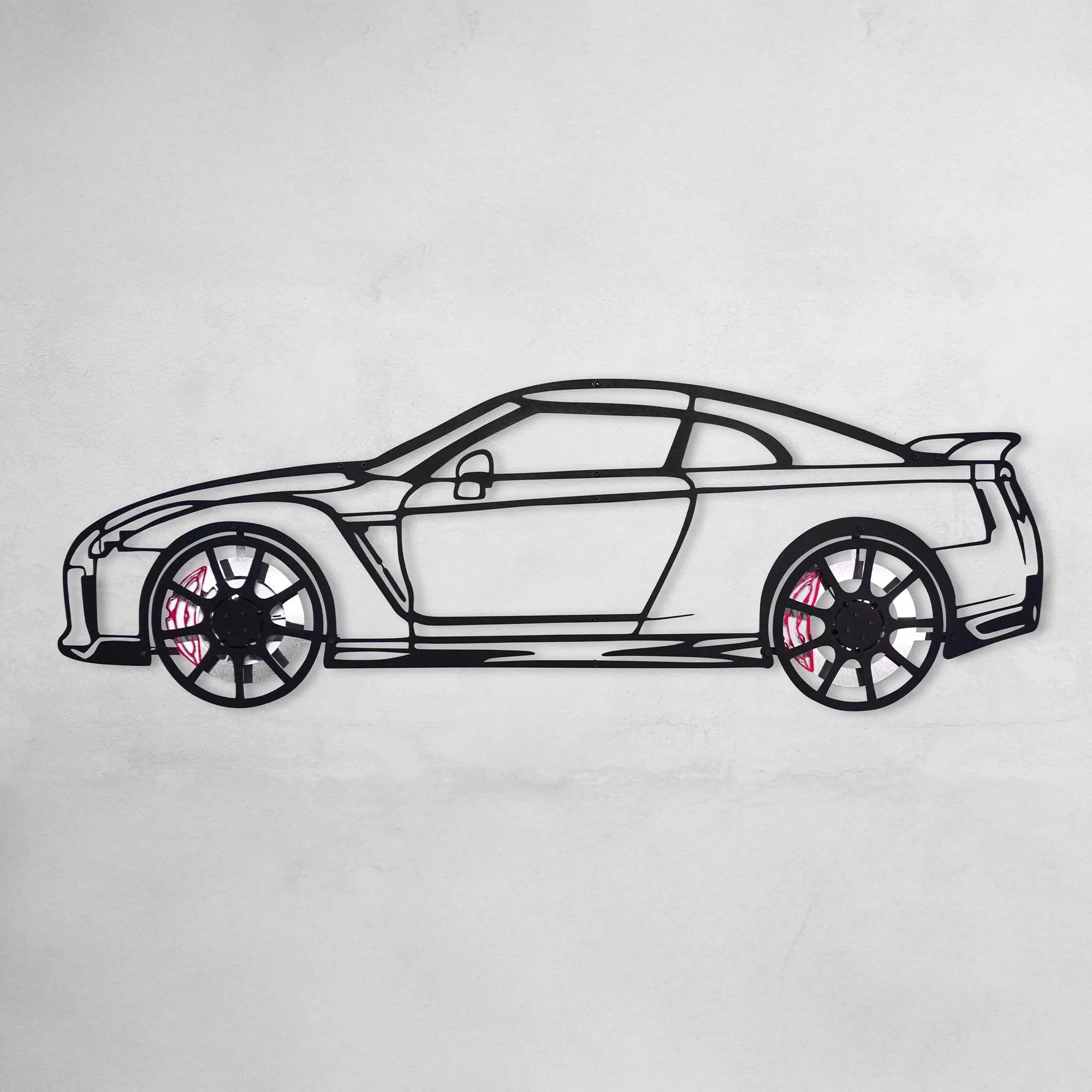 Custom Car Metal Wall Art with Spinning Wheels, Personalized Car Design, Custom Auto Gift for Men, Garage Decor, Your Car Line Art-KAFMEKA048