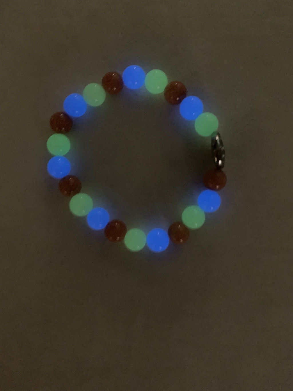 Aragonite Multi Bracelet 8 mm Round Beads - Naturally Glows in the Dark