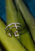 Silver cross ring