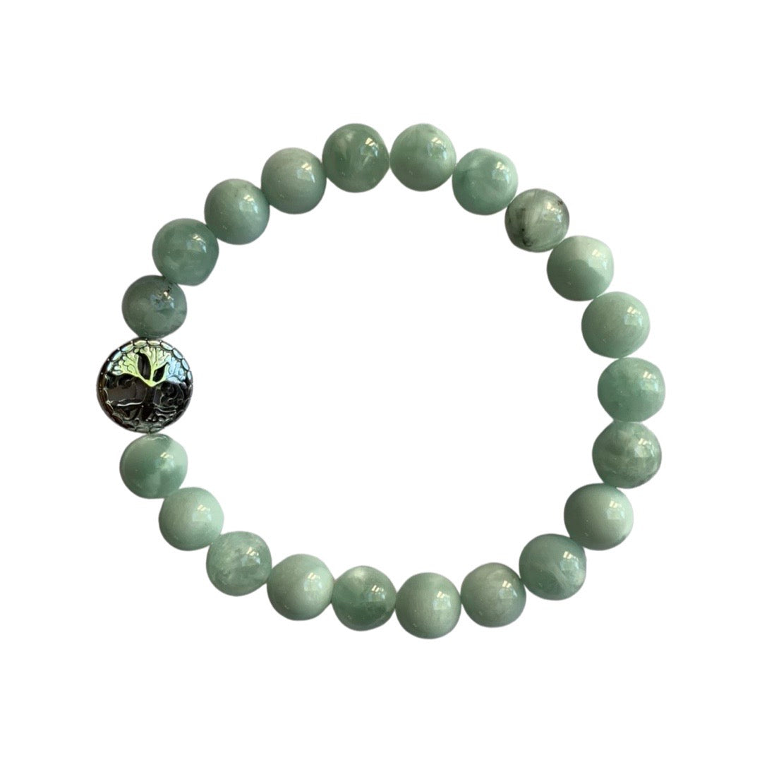 Green Angelite Bracelet 8 mm Round Beads
