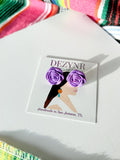 Purple rose studs