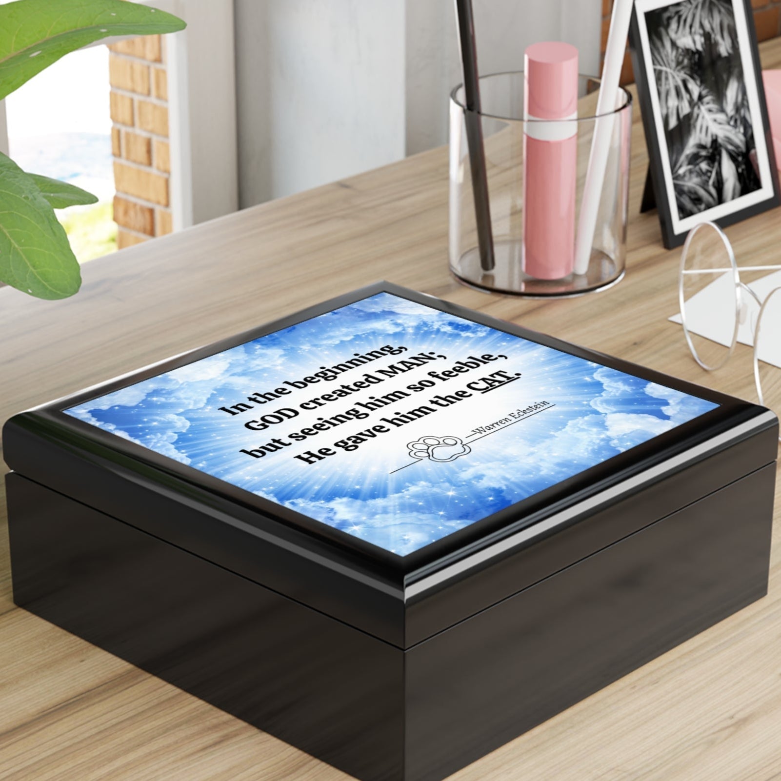 In the Beginning Cat-Lover Jewelry Box