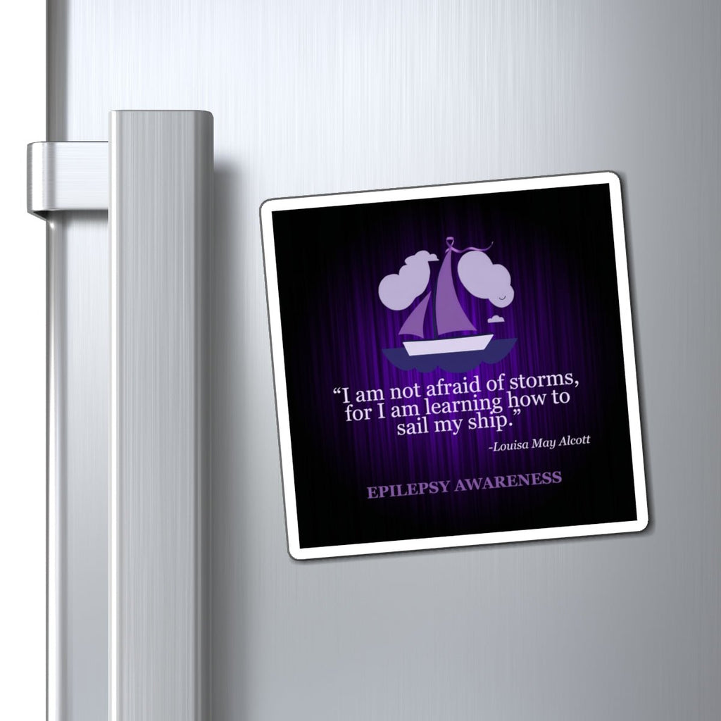 Inspirational Epilepsy Awareness Magnet - Sail My Ship Design