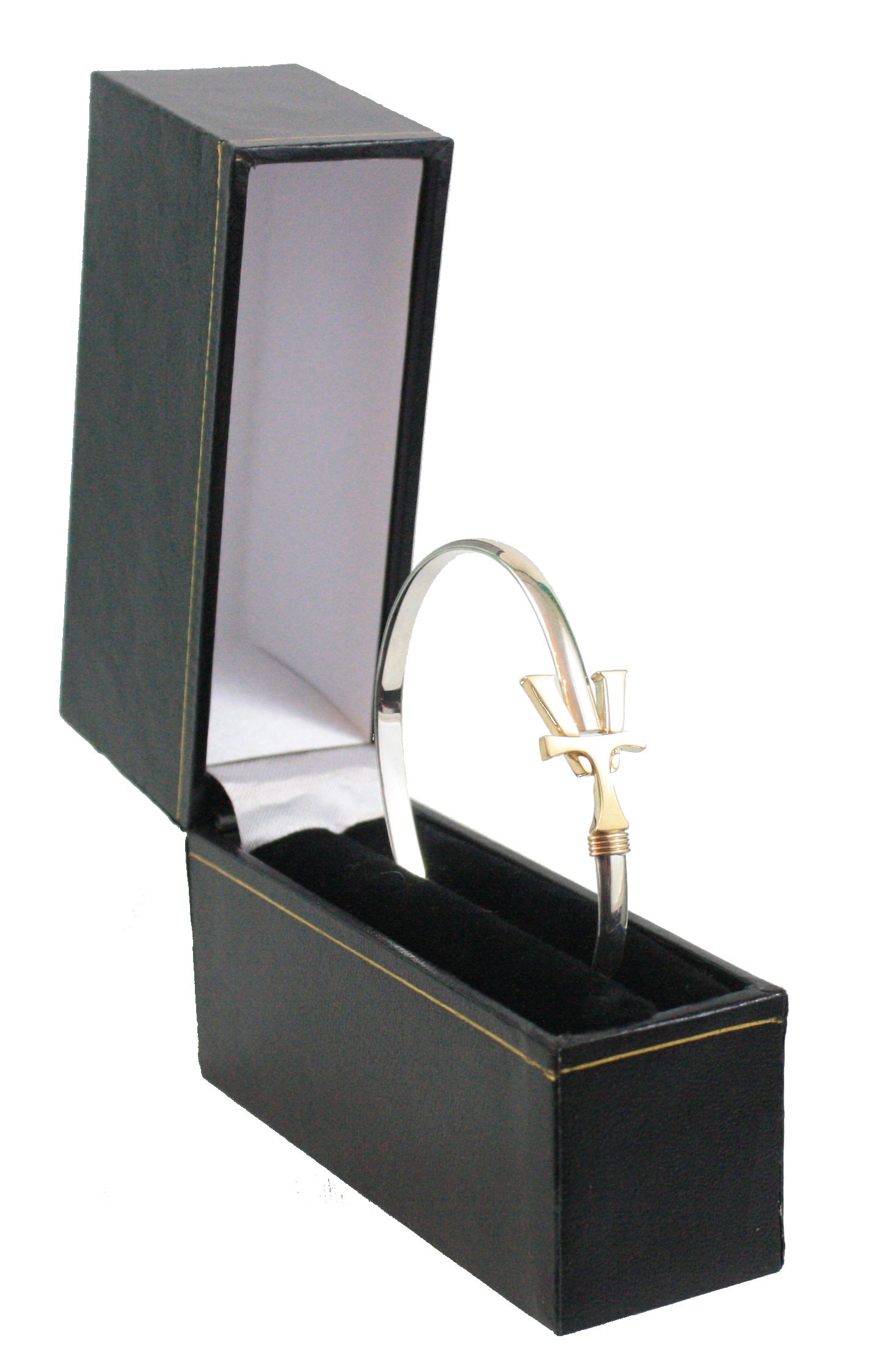 Vermont   Hook Bracelet with Gold 'VT' - 4mm Band - 7 Inch