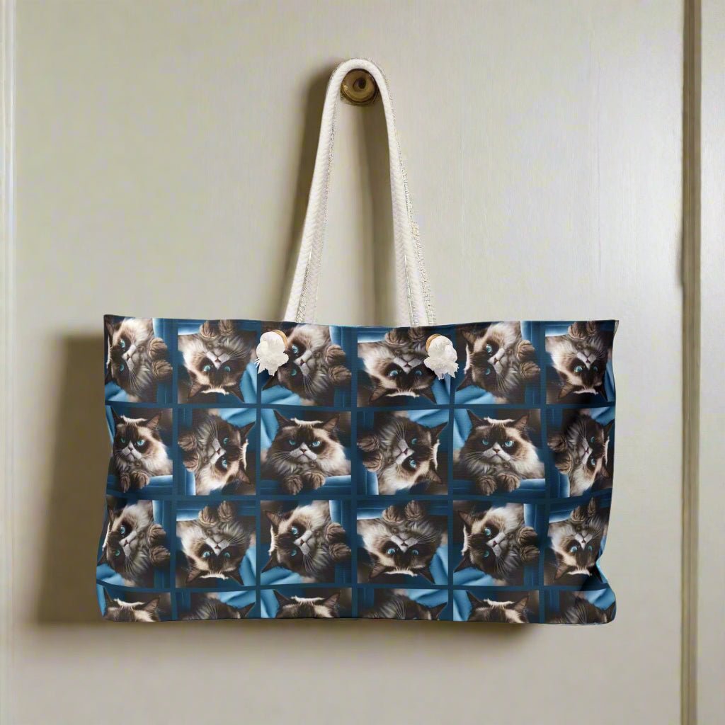Irritable Cat Print Weekender Bag for Cat Lovers