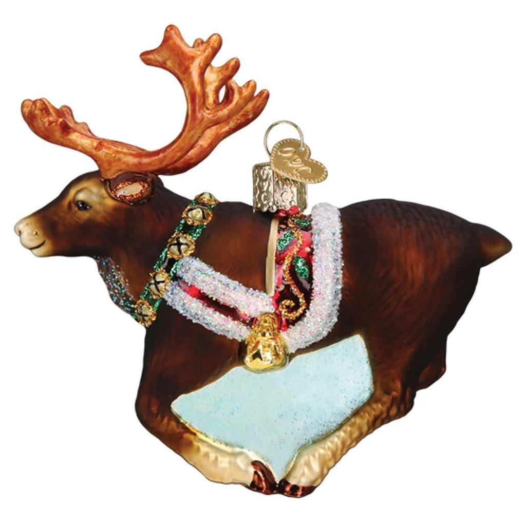 Glass Reindeer Ornament