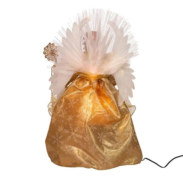 Fiber-Optic Gold Angel Treetop - 18 Inch