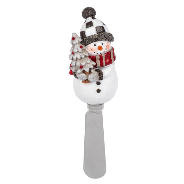 Snowman Spreader -  Wreath With Grey Hat