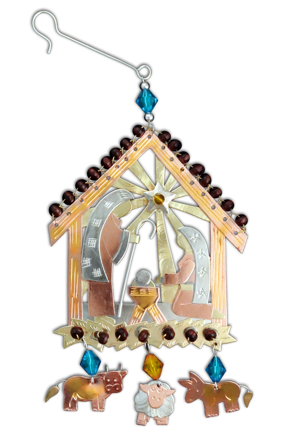 Peaceful Manger - Metal Ornament