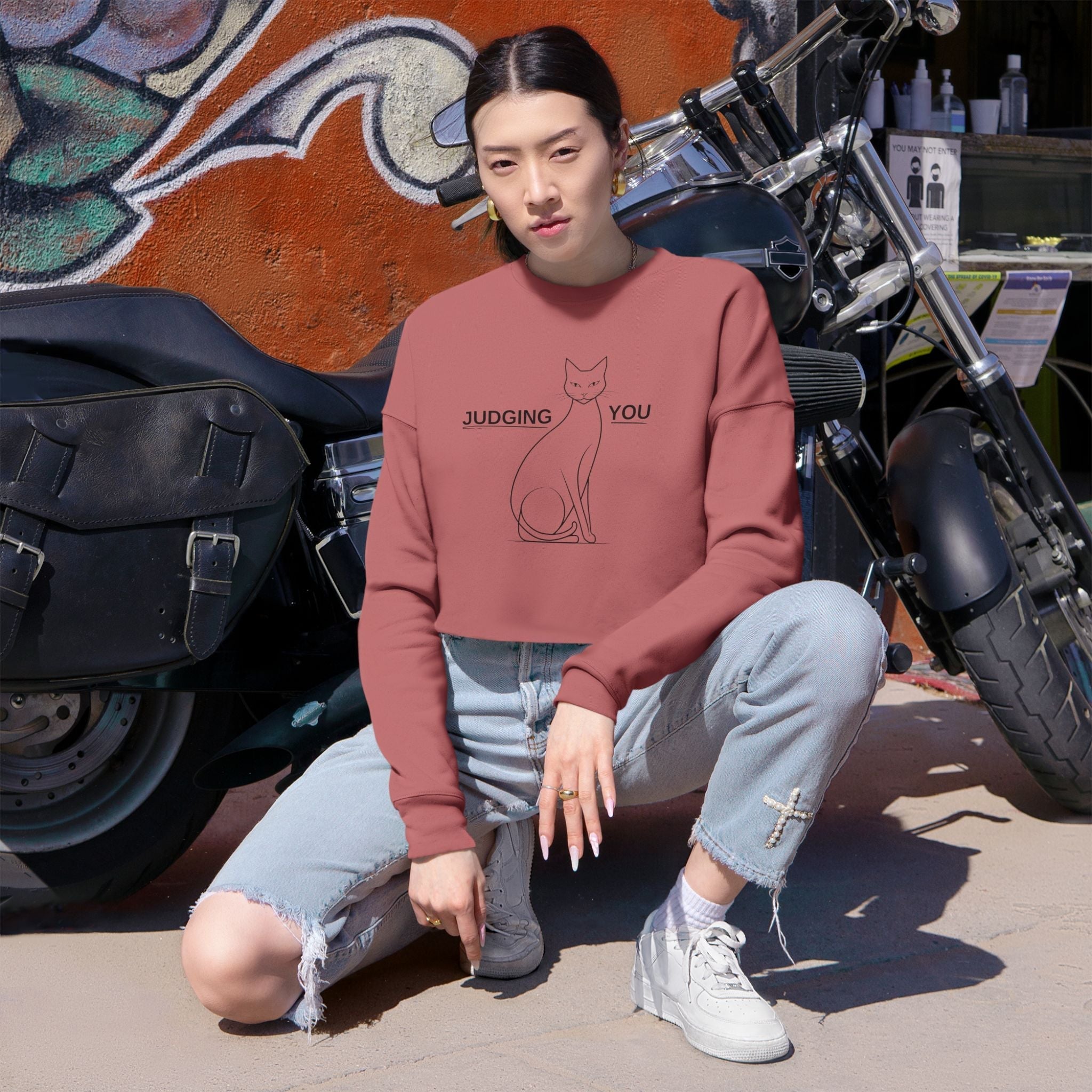 Judging You Women's Cropped Sweatshirt