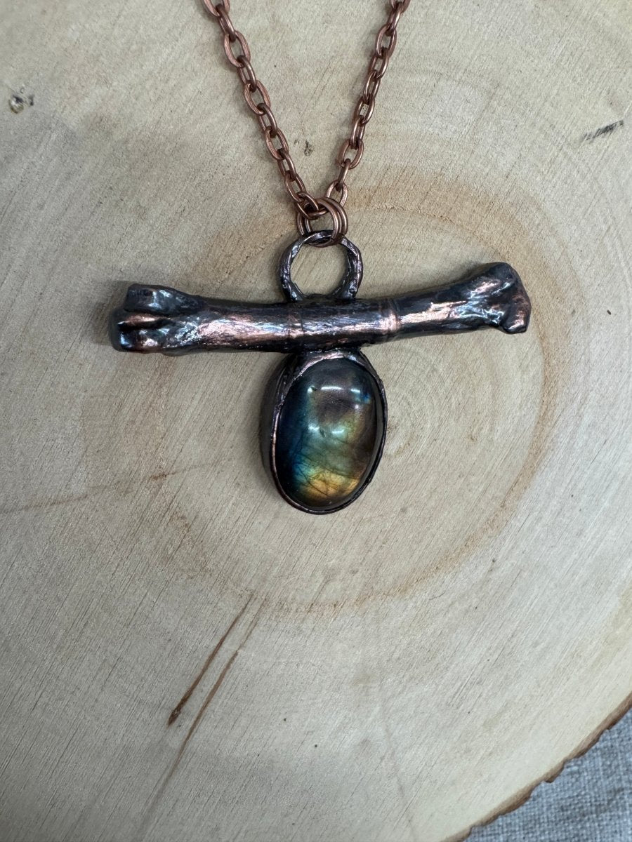 Juniper- Bone and Labradorite Necklace