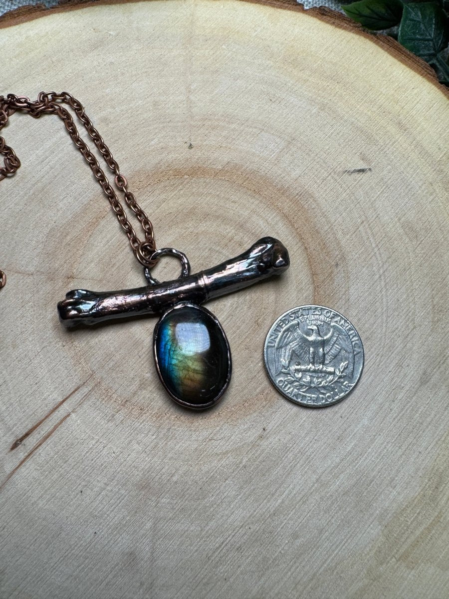 Juniper- Bone and Labradorite Necklace