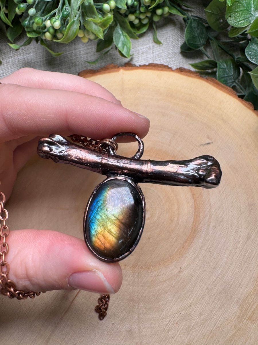 Juniper- Bone and Labradorite Necklace