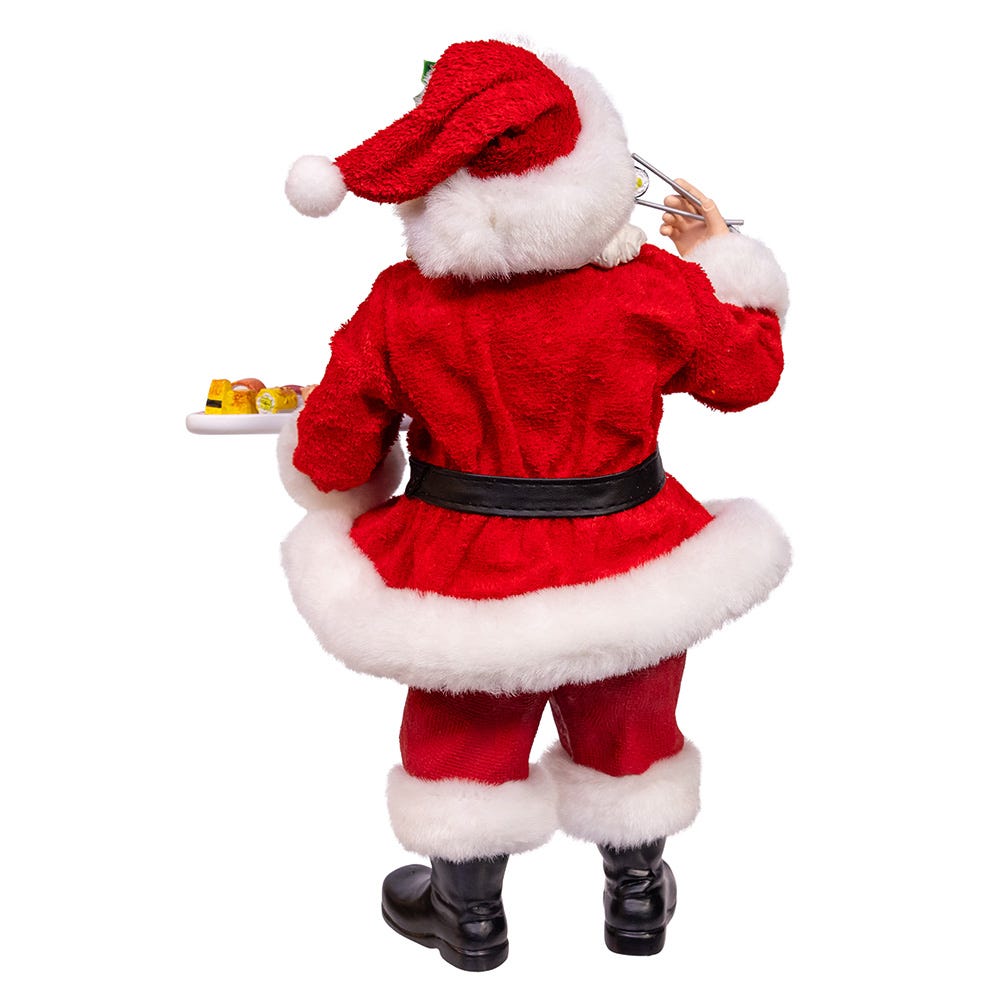 Sushi Platter Santa Figurine - 10.5 Inch