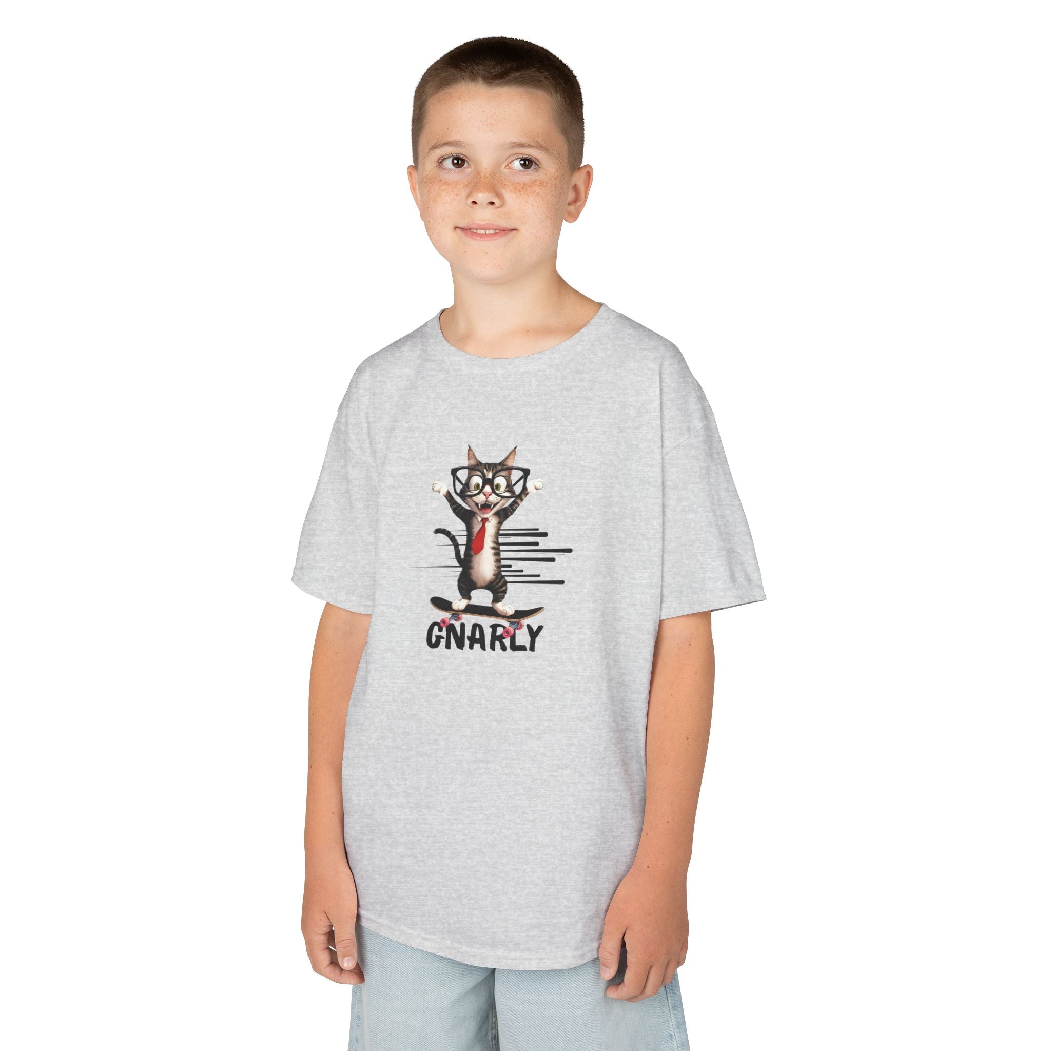 Kids Gnarly Cat Tee - Fun and Playful Cotton T-Shirt for Children