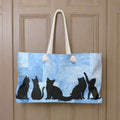 Cat Silhouette Weekender Tote Bag – Blue Cats Beach Bag