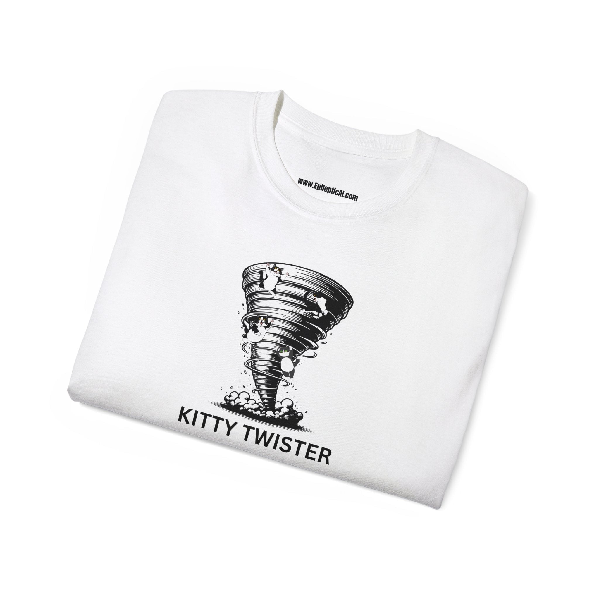 Kitty Twister Unisex Ultra Cotton Tee – Cat Tornado Funny Cat Shirt