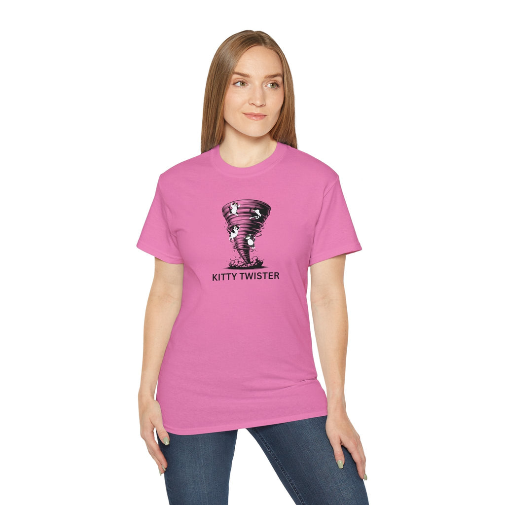 Kitty Twister Unisex Ultra Cotton Tee – Cat Tornado Funny Cat Shirt