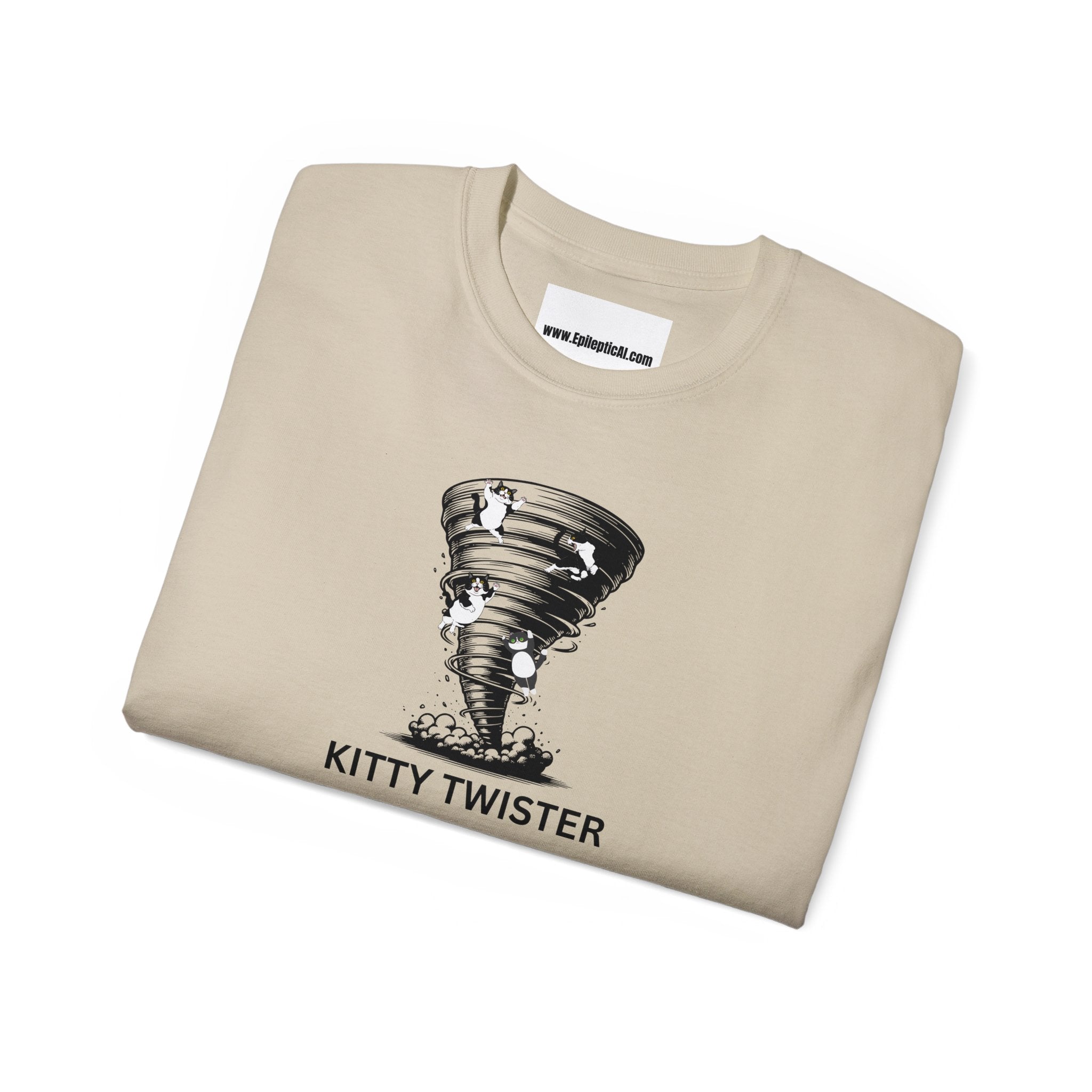 Kitty Twister Unisex Ultra Cotton Tee – Cat Tornado Funny Cat Shirt