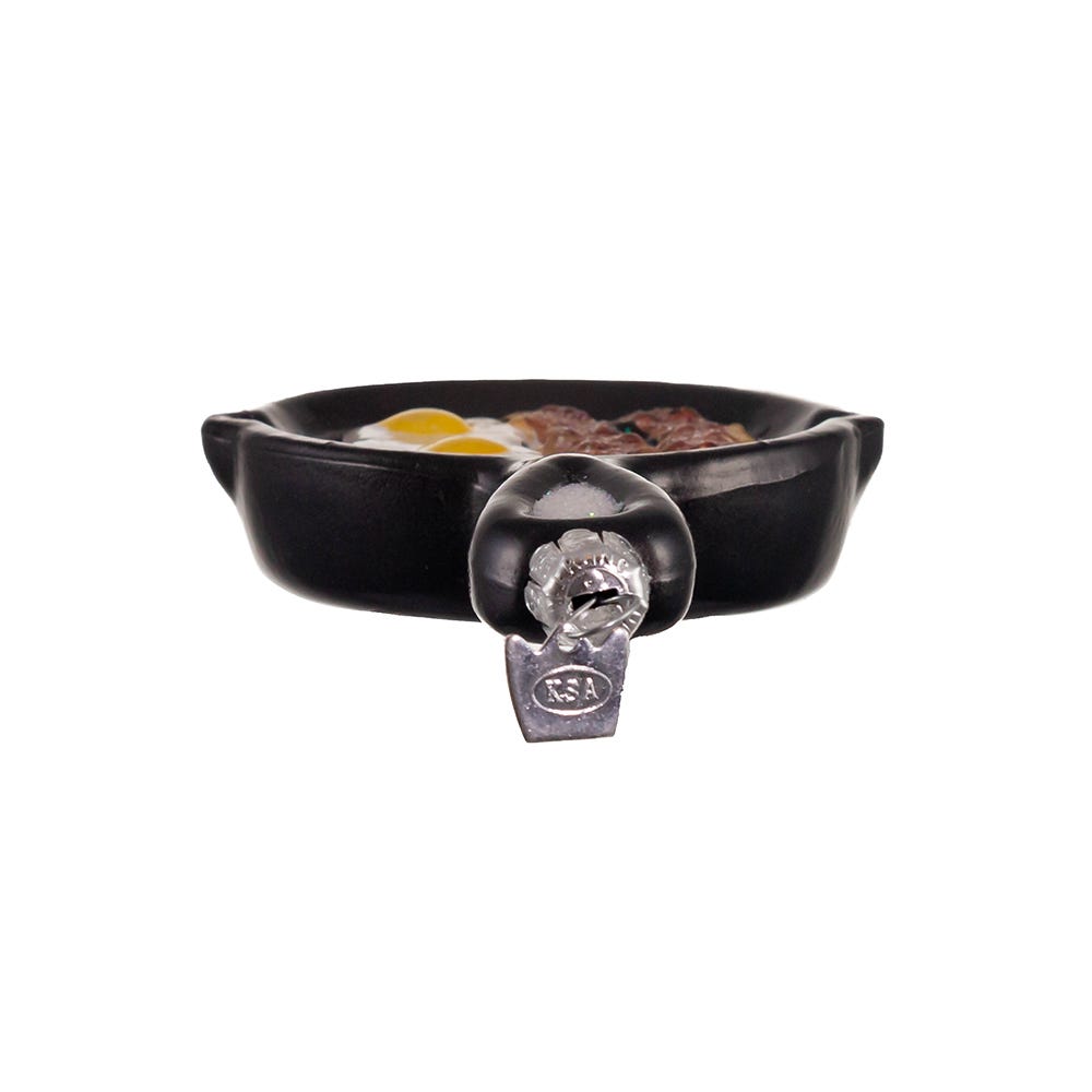Frying Pan Glass Ornament - 5 Inch