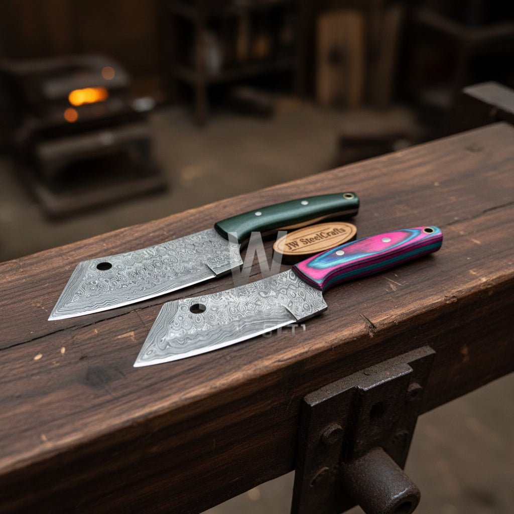 Ko-Bunka Knife Damascus Steel, Reverse Tanto