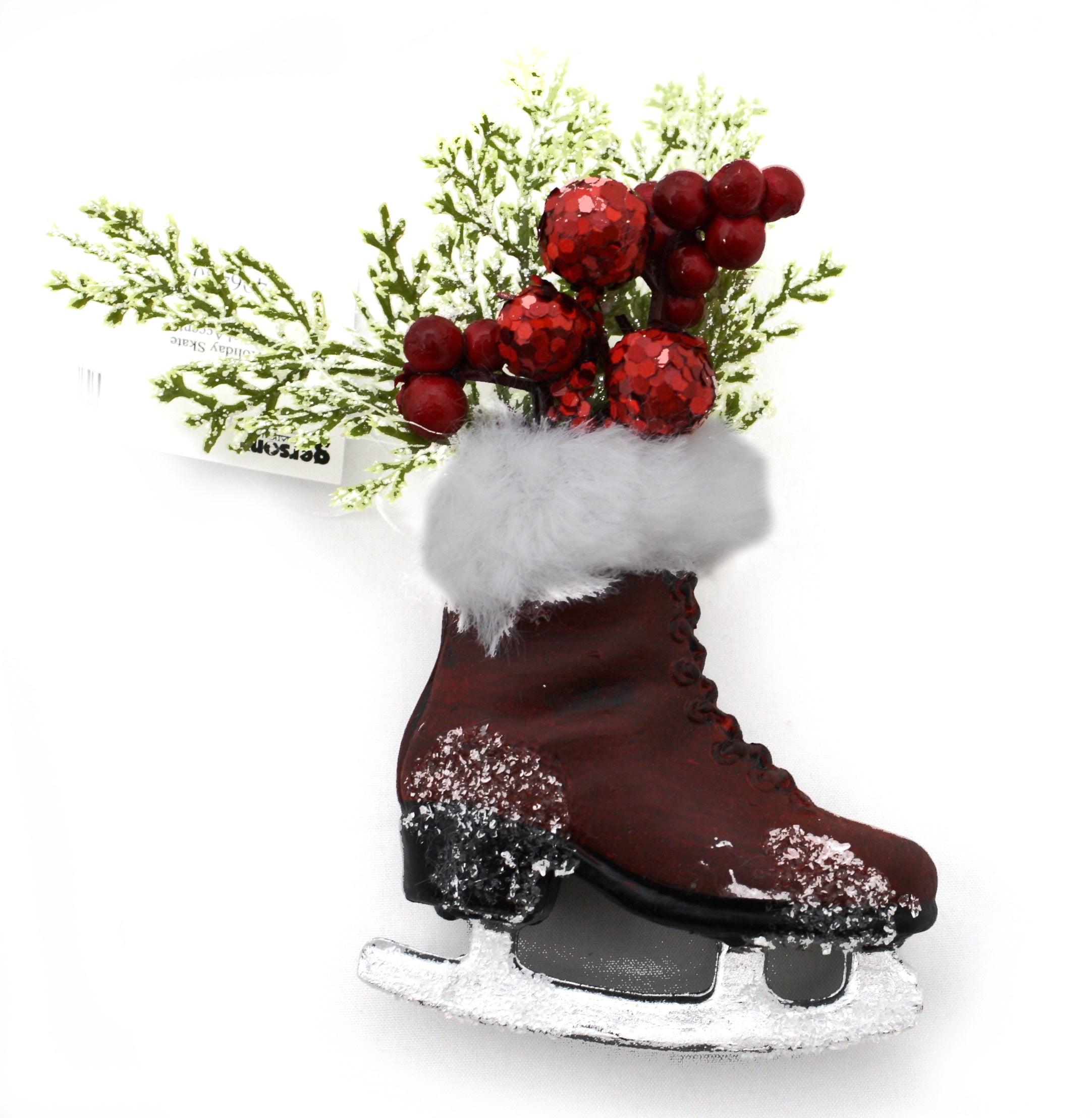 6 Inch Skate with Floral Accent -  Pinecone