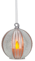 Silver Stripe Candle Glow Ornament