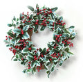 24" Holiday Wreath - Holly Leaf with Berries