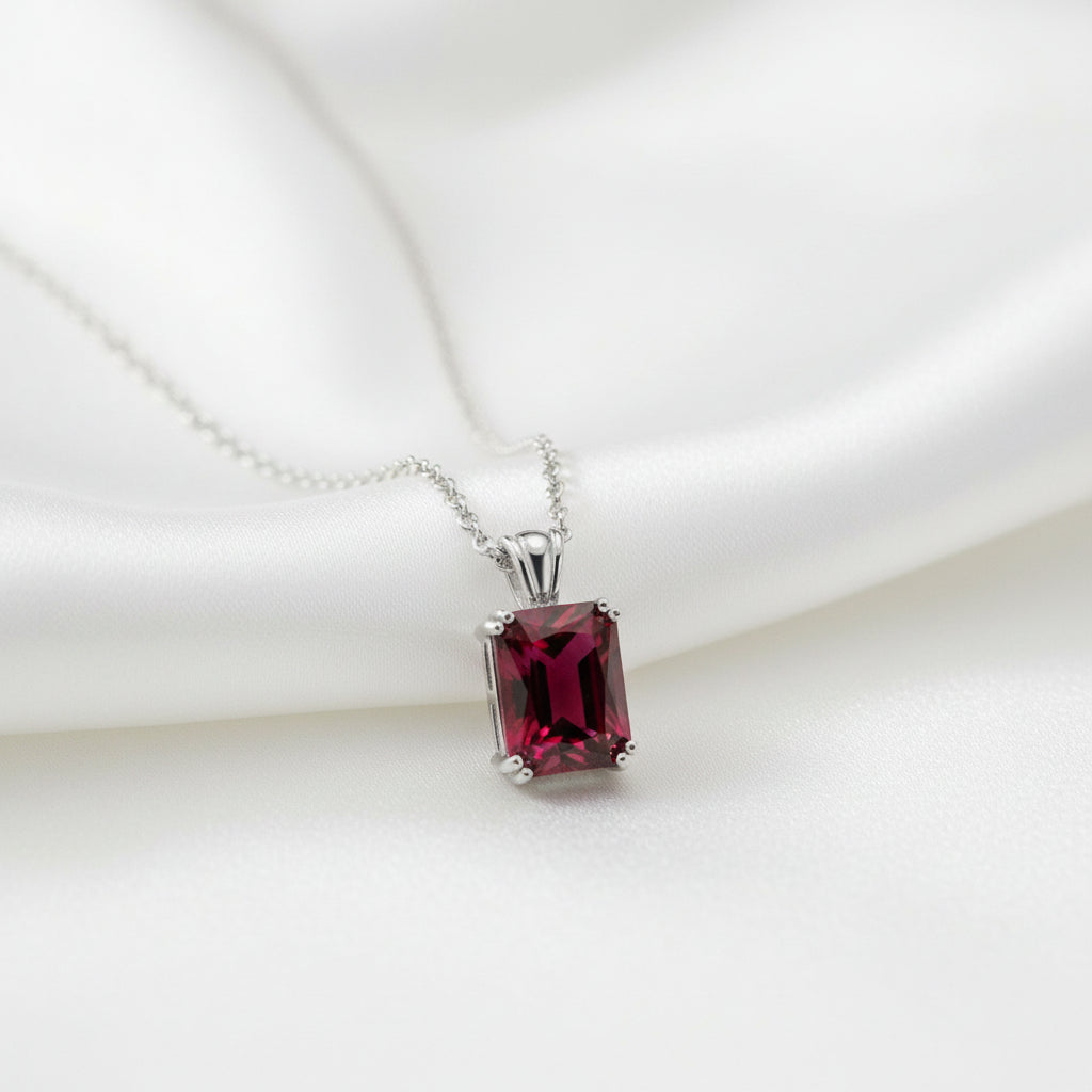 "Never Forgotten" Cushion Cut Cremation Pendant 16x12mm
