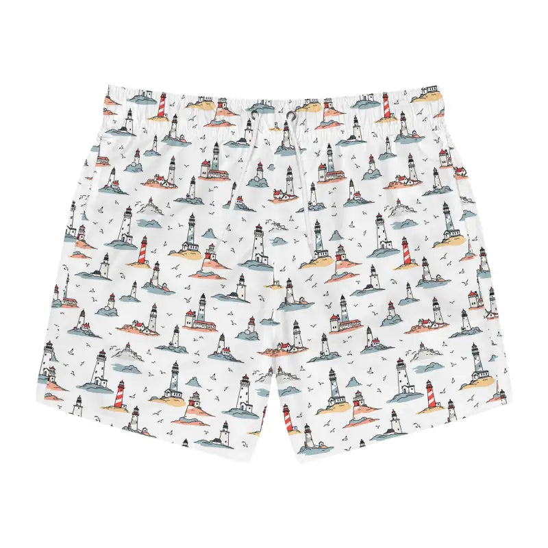 Ocean State Styles Mens Board Shorts Lighthouse Patterned