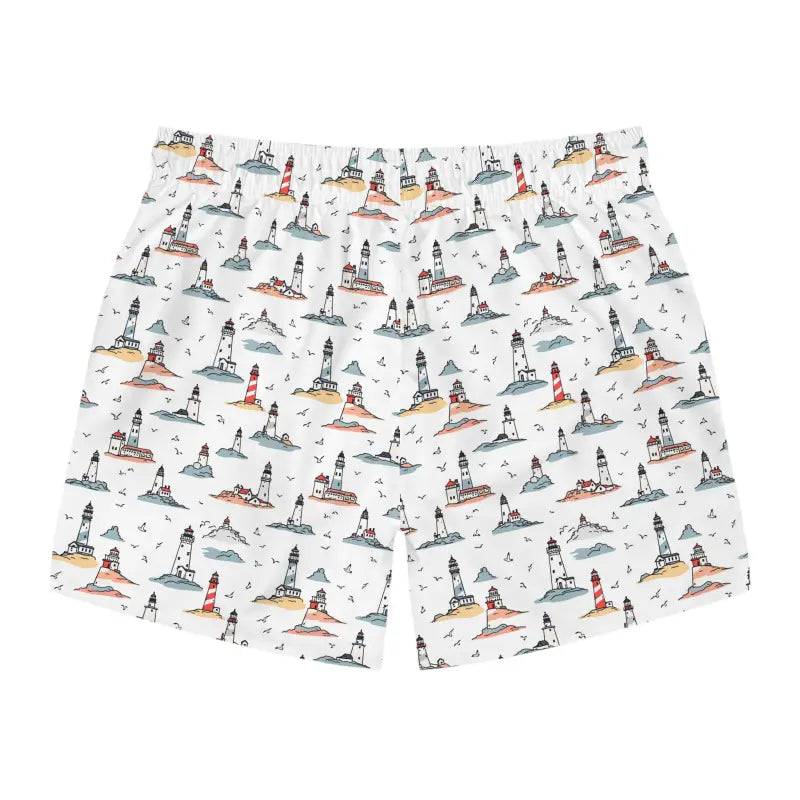 Ocean State Styles Mens Board Shorts Lighthouse Patterned