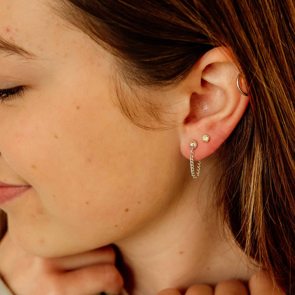 Lime Crystal Stud Earrings