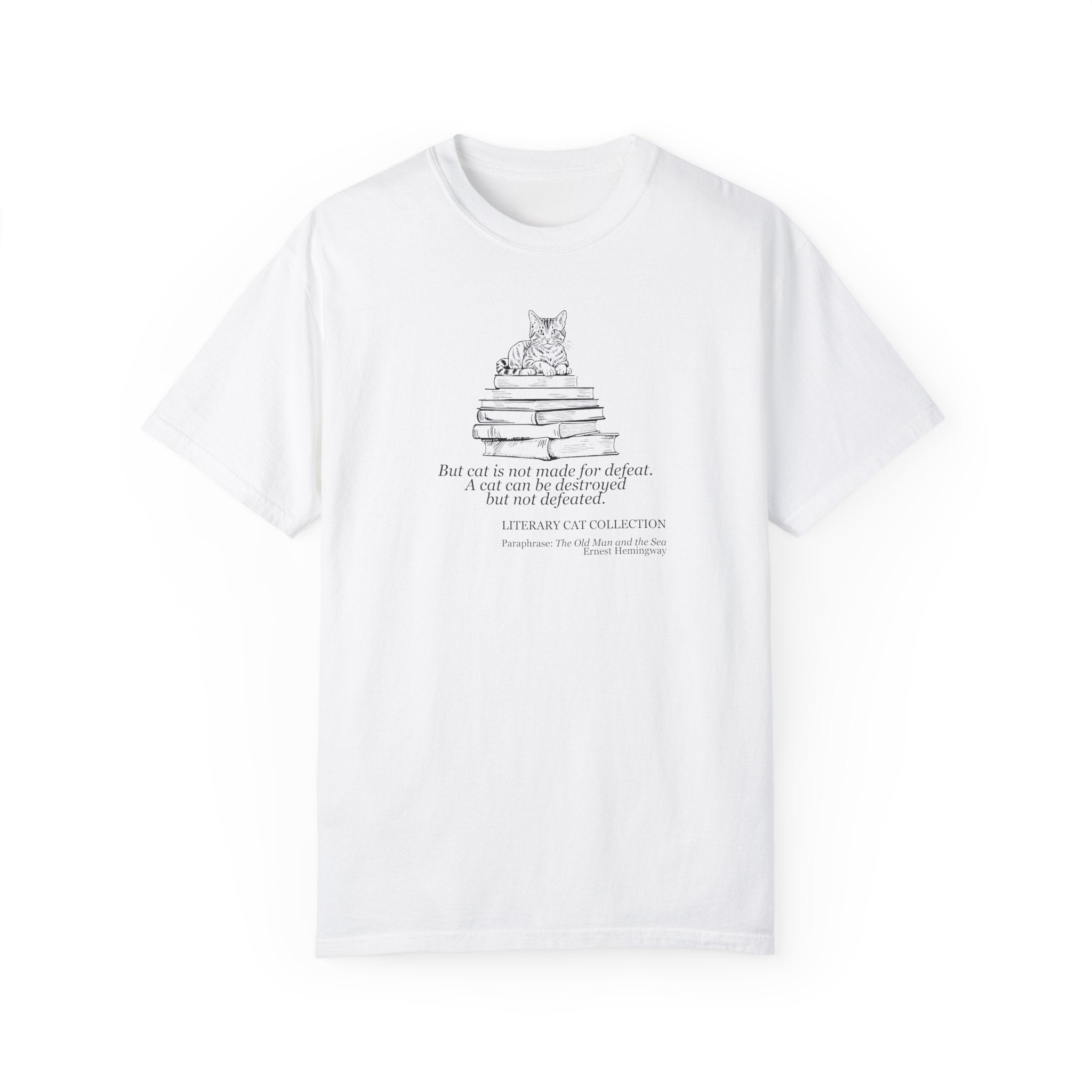 Literary Cat Unisex T-Shirt - The Old Man & the Sea
