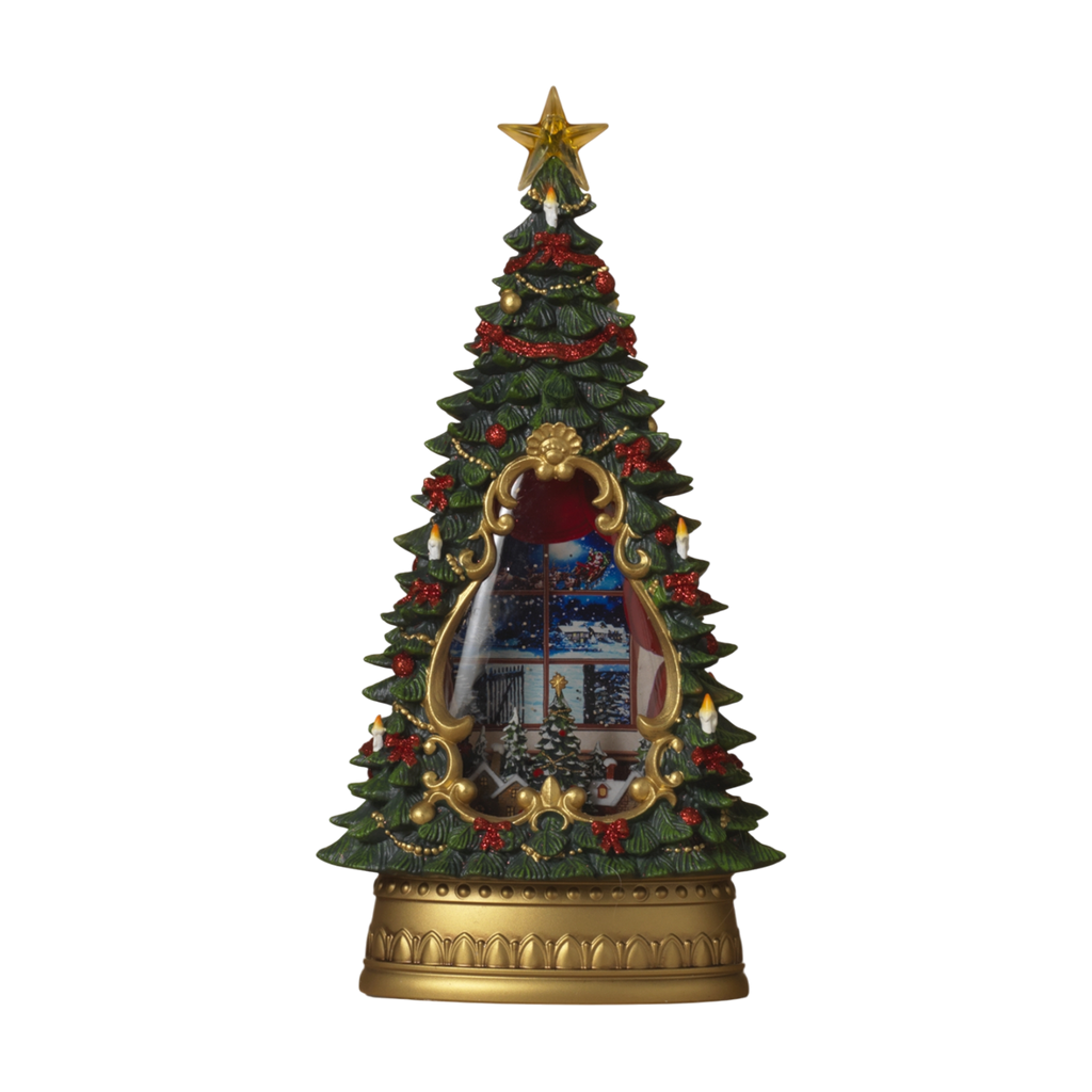 Lighted Tree Spinning Waterglobe -